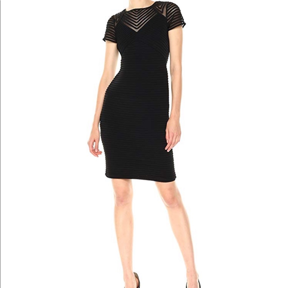 CK Pintuck Dress with Illusion